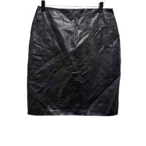 Danier Black Leather Pencil Skirt Size 8